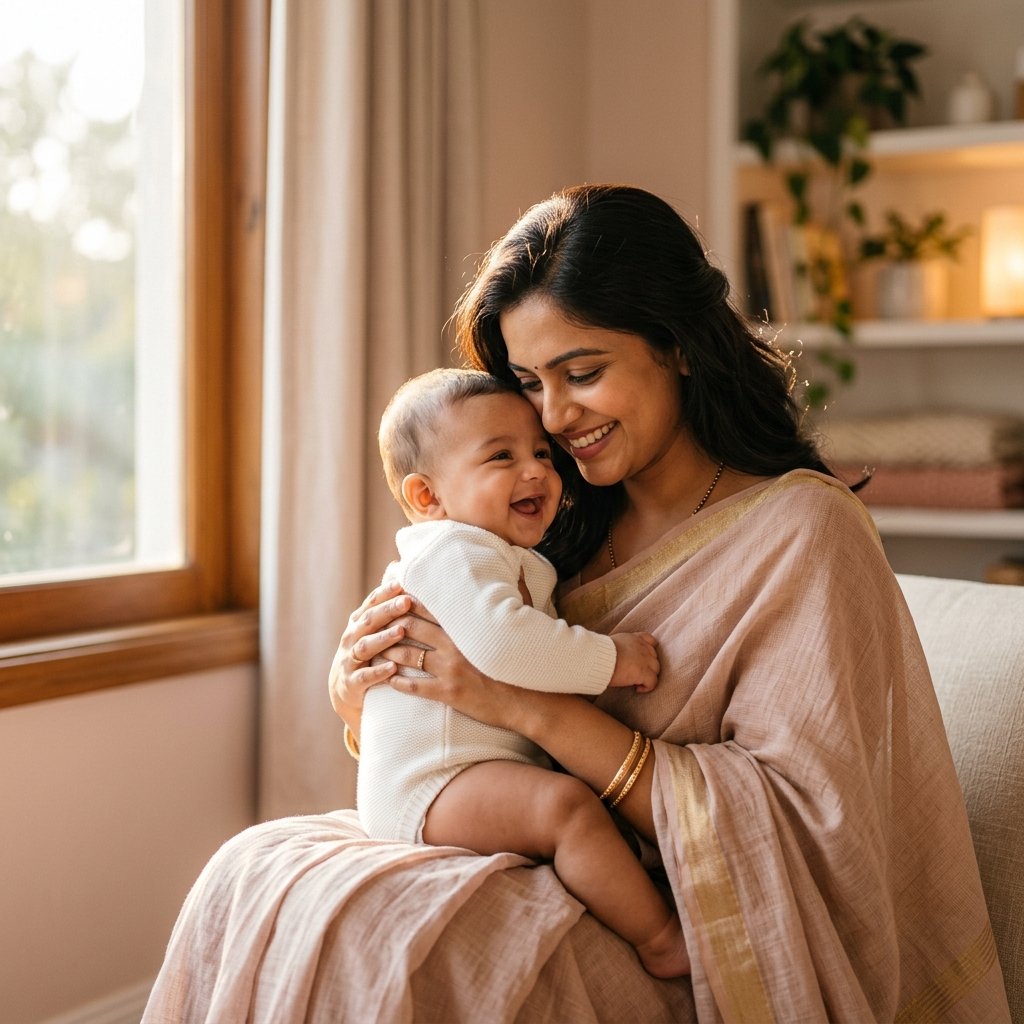 Indian mother with baby